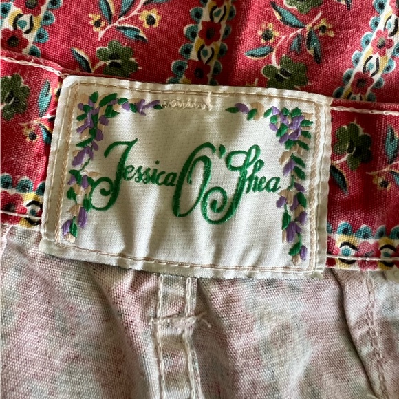 Vintage red floral pants great for spring or music festivals outsidelands - Picture 3 of 5